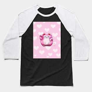 Lucky cat, pink maneki Baseball T-Shirt